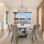 8 - Light Modern Circle Two - Tier Crystal Orb Pendant Lighting - LightfixturesUAE