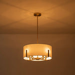 8 - Light Modern Fabric Shade Drum Chandelier - LightfixturesUAE