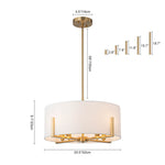 8 - Light Modern Fabric Shade Drum Chandelier - LightfixturesUAE
