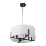 8 - Light Modern Fabric Shade Drum Chandelier - LightfixturesUAE