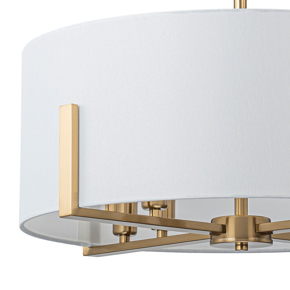 8 - Light Modern Fabric Shade Drum Chandelier - LightfixturesUAE