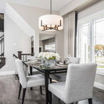 8 - Light Modern Fabric Shade Drum Chandelier - LightfixturesUAE