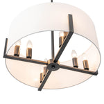 8 - Light Modern Fabric Shade Drum Chandelier - LightfixturesUAE