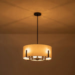 8 - Light Modern Fabric Shade Drum Chandelier - LightfixturesUAE
