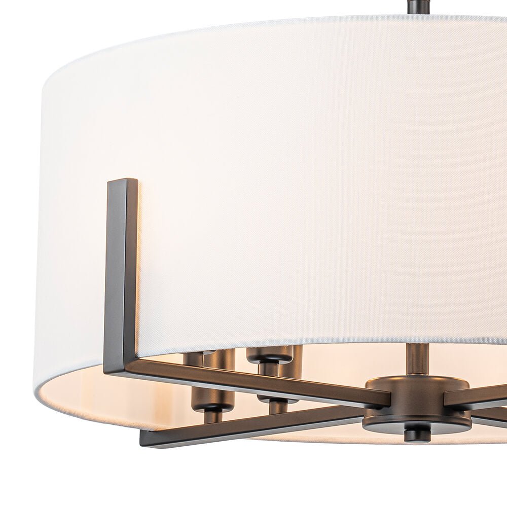 8 - Light Modern Fabric Shade Drum Chandelier - LightfixturesUAE