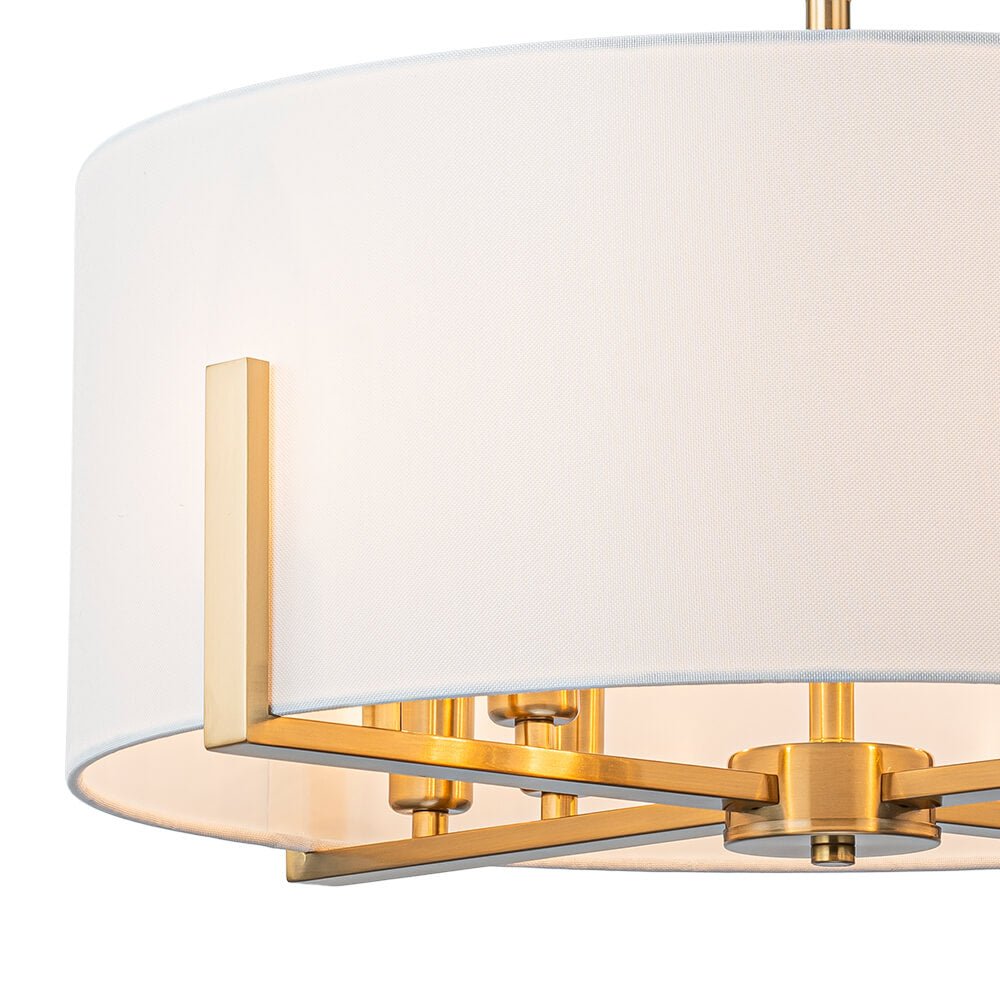 8 - Light Modern Fabric Shade Drum Chandelier - LightfixturesUAE