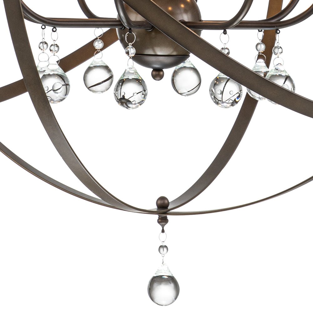 8 - Light Modern Farmhouse Circle Crystal Orb Chandelier - LightfixturesUAE