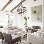 8 - Light Modern Farmhouse Circle Crystal Orb Chandelier - LightfixturesUAE