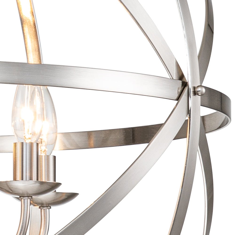 8 - Light Modern Farmhouse Circle Crystal Orb Chandelier - LightfixturesUAE