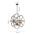 8 - Light Modern Farmhouse Circle Crystal Orb Chandelier - LightfixturesUAE