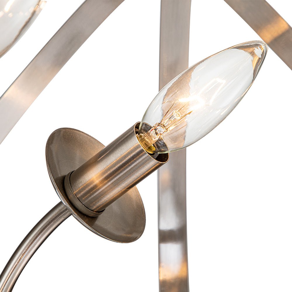 8 - Light Modern Farmhouse Circle Crystal Orb Chandelier - LightfixturesUAE