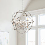 8 - Light Modern Farmhouse Circle Crystal Orb Chandelier - LightfixturesUAE
