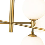 8 - Light Modern Sputnik Opal Globes Linear Chandelier - LightfixturesUAE