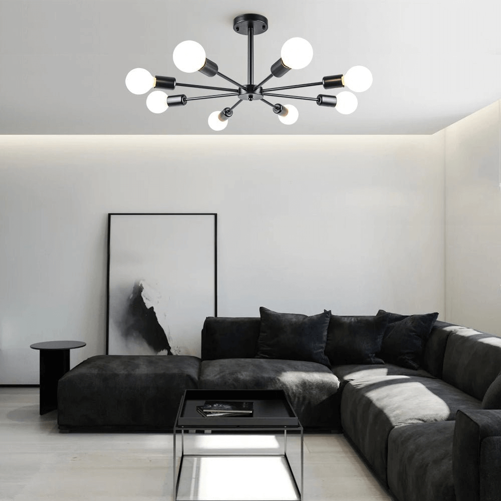 8 - Light Sputnik Chandelier Semi - flush Ceiling Light - LightfixturesUAE