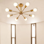 8 - Light Sputnik Chandelier Semi - flush Ceiling Light - LightfixturesUAE