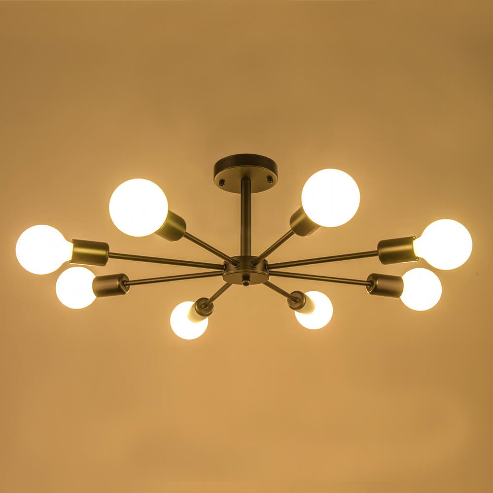 8 - Light Sputnik Chandelier Semi - flush Ceiling Light - LightfixturesUAE