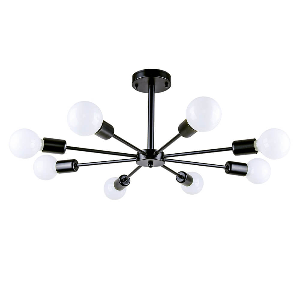 8 - Light Sputnik Chandelier Semi - flush Ceiling Light - LightfixturesUAE