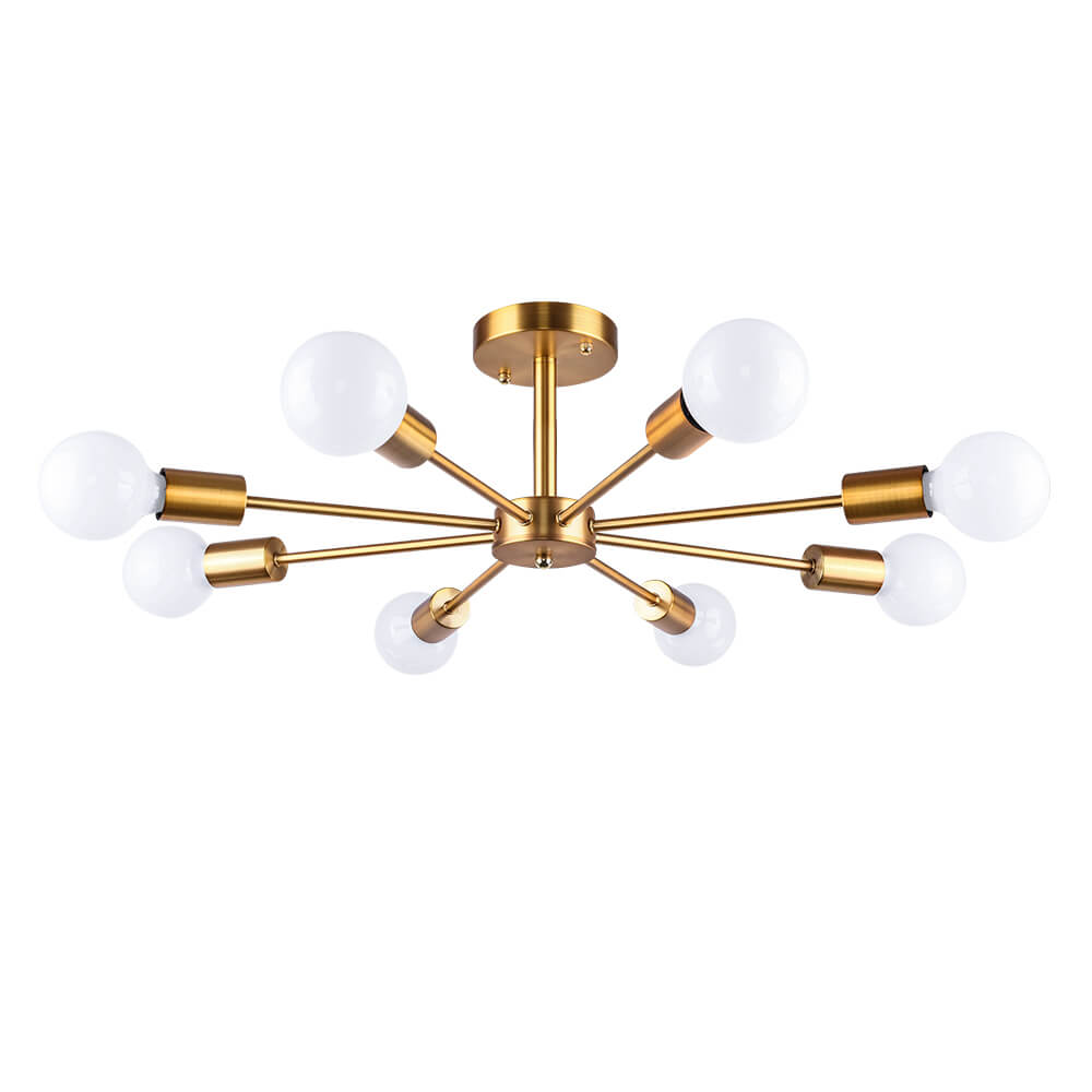 8 - Light Sputnik Chandelier Semi - flush Ceiling Light - LightfixturesUAE