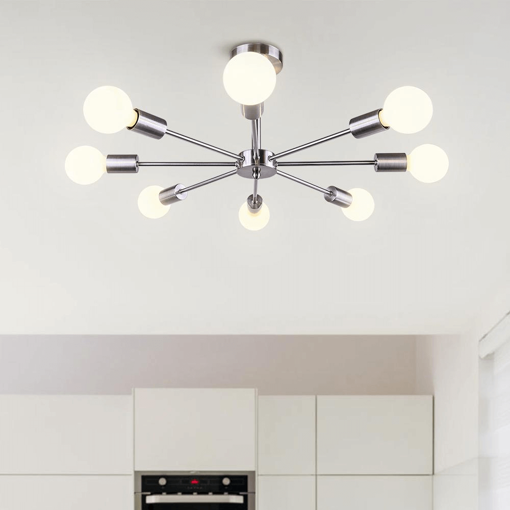 8 - Light Sputnik Chandelier Semi - flush Ceiling Light - LightfixturesUAE