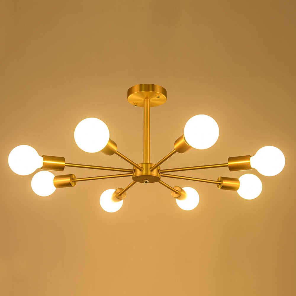 8 - Light Sputnik Chandelier Semi - flush Ceiling Light - LightfixturesUAE
