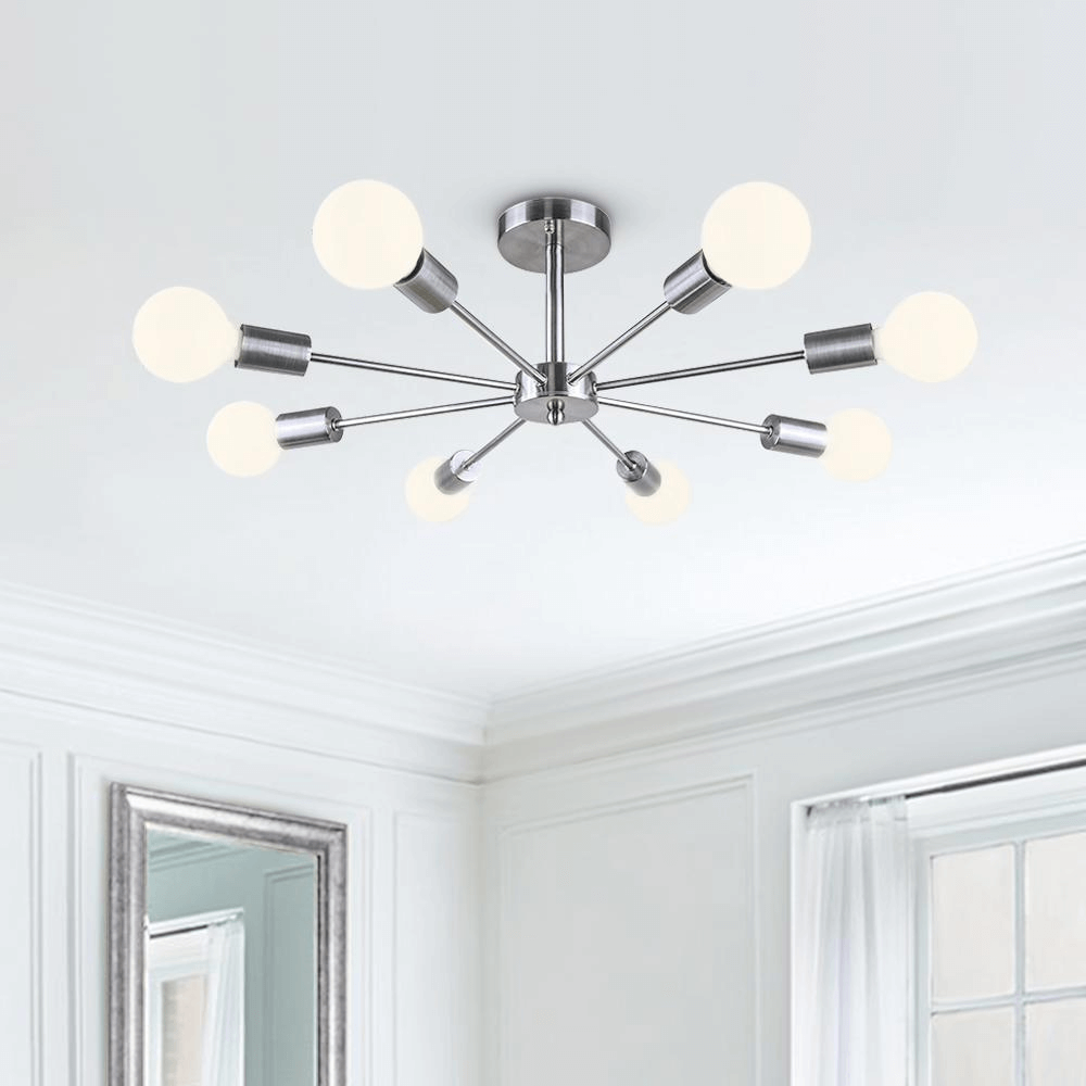 8 - Light Sputnik Chandelier Semi - flush Ceiling Light - LightfixturesUAE