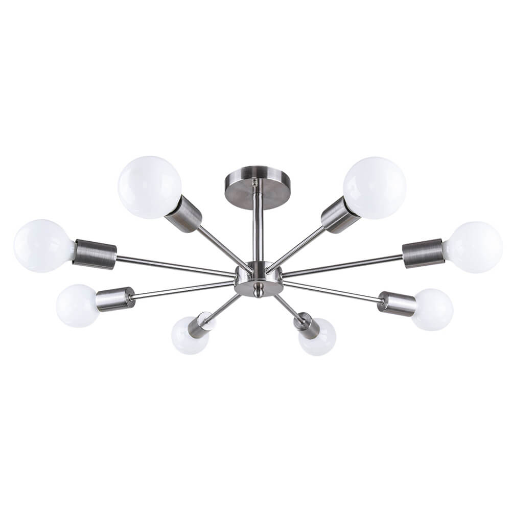 8 - Light Sputnik Chandelier Semi - flush Ceiling Light - LightfixturesUAE