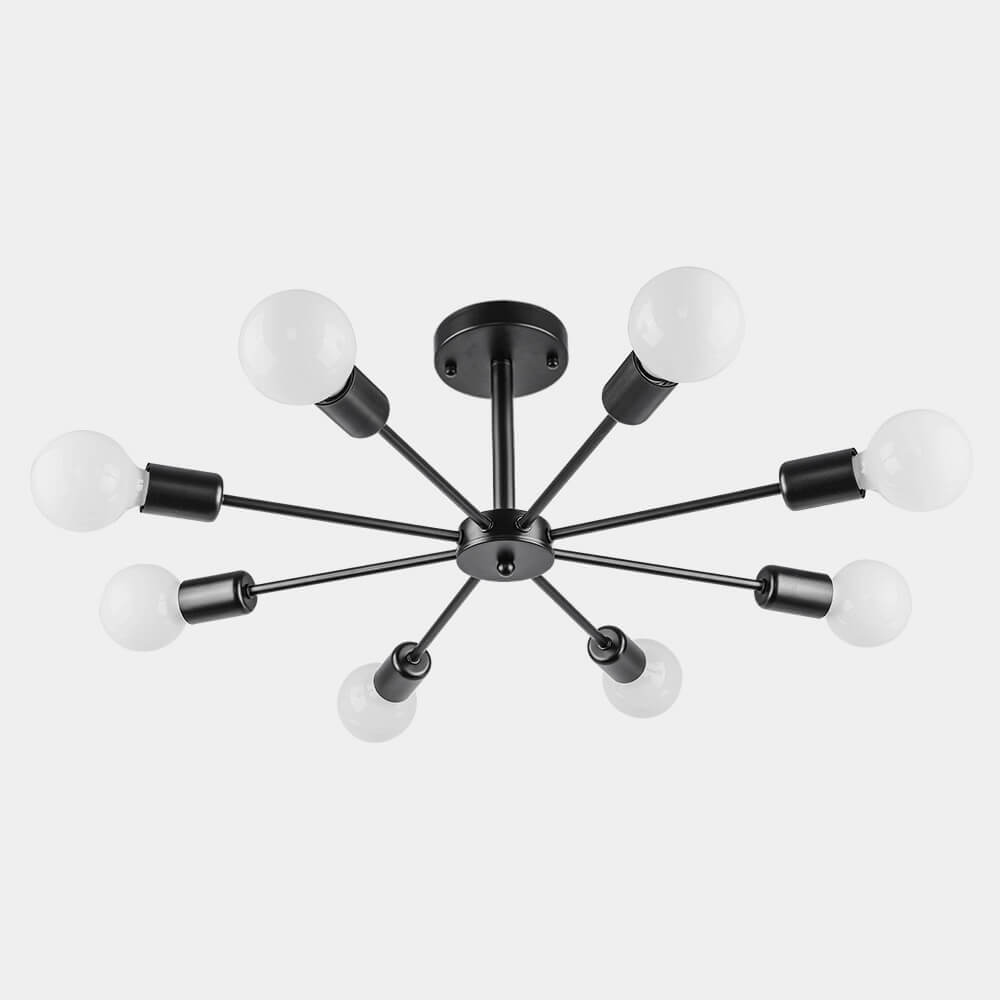 8 - Light Sputnik Chandelier Semi - flush Ceiling Light - LightfixturesUAE