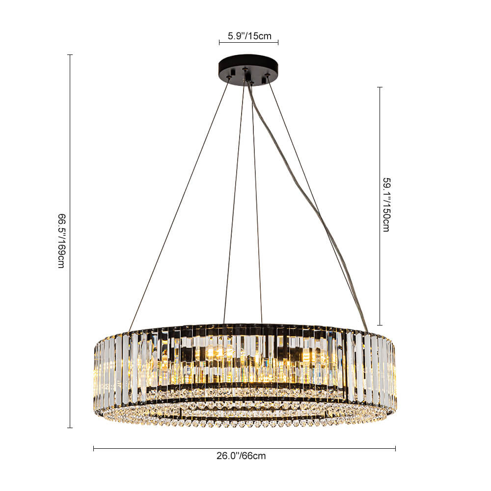 8/12 - Light Crystal Glass Pendant Light - LightfixturesUAE