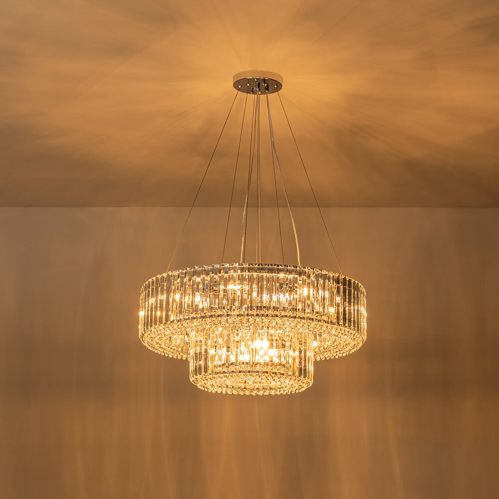 8/12 - Light Crystal Glass Pendant Light - LightfixturesUAE