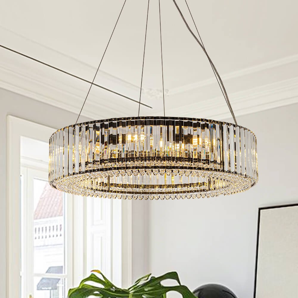 8/12 - Light Crystal Glass Pendant Light - LightfixturesUAE