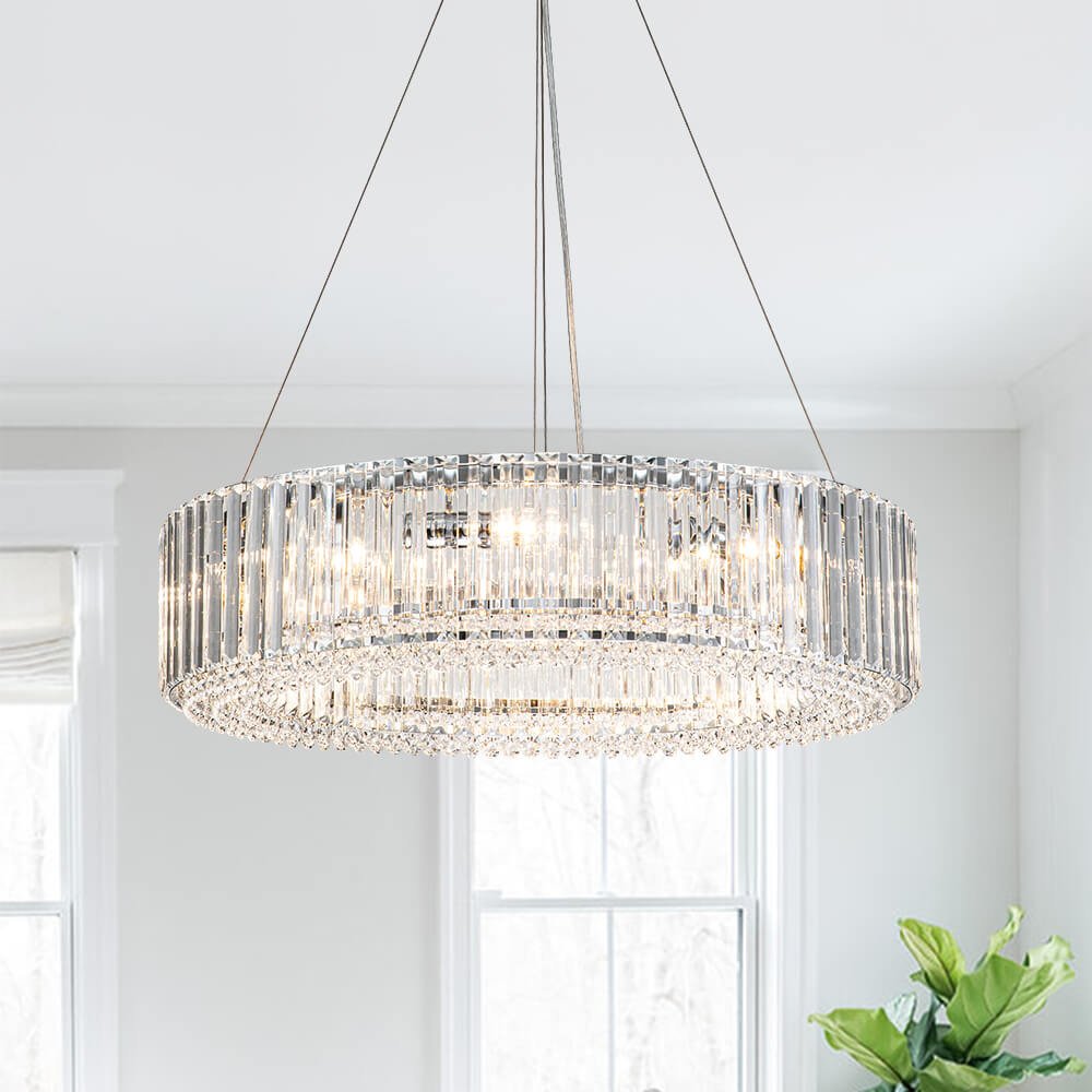 8/12 - Light Crystal Glass Pendant Light - LightfixturesUAE