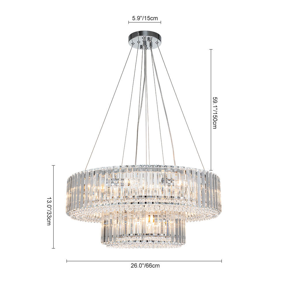 8/12 - Light Crystal Glass Pendant Light - LightfixturesUAE