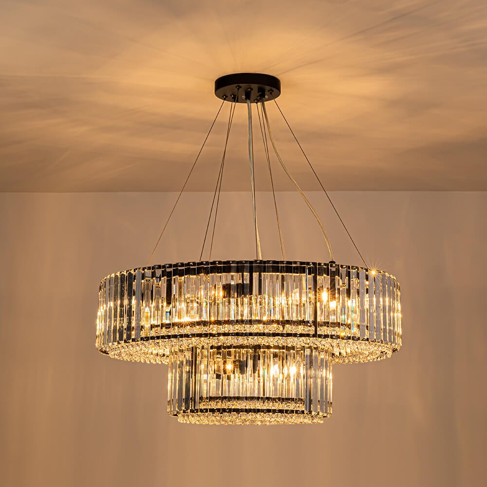 8/12 - Light Crystal Glass Pendant Light - LightfixturesUAE