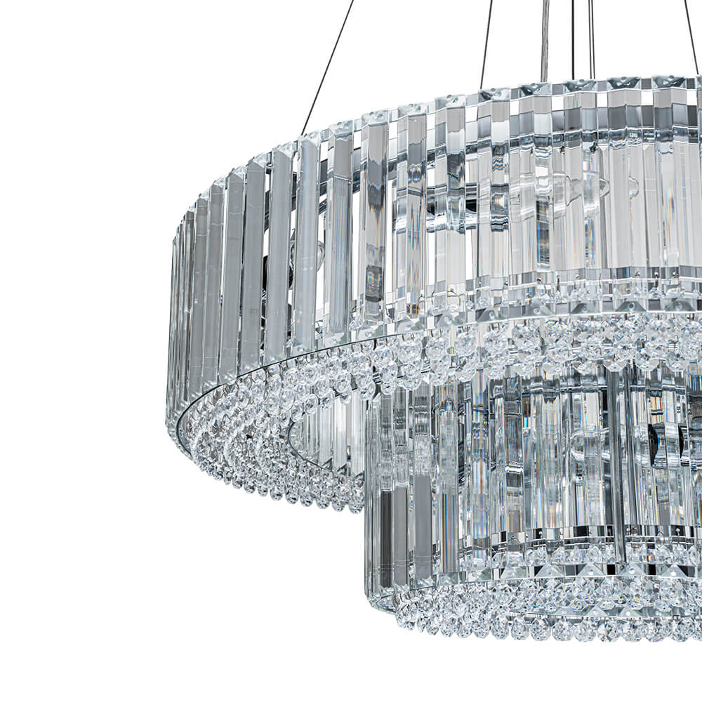 8/12 - Light Crystal Glass Pendant Light - LightfixturesUAE