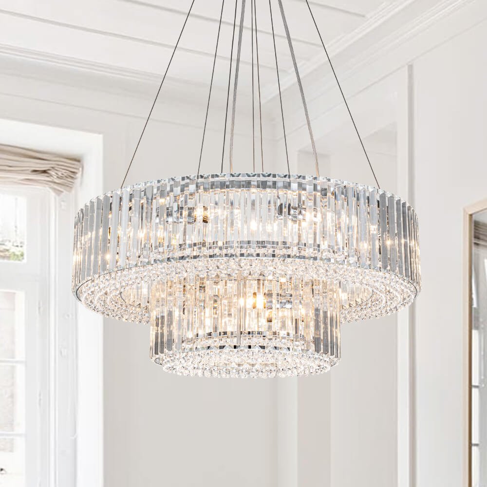 8/12 - Light Crystal Glass Pendant Light - LightfixturesUAE