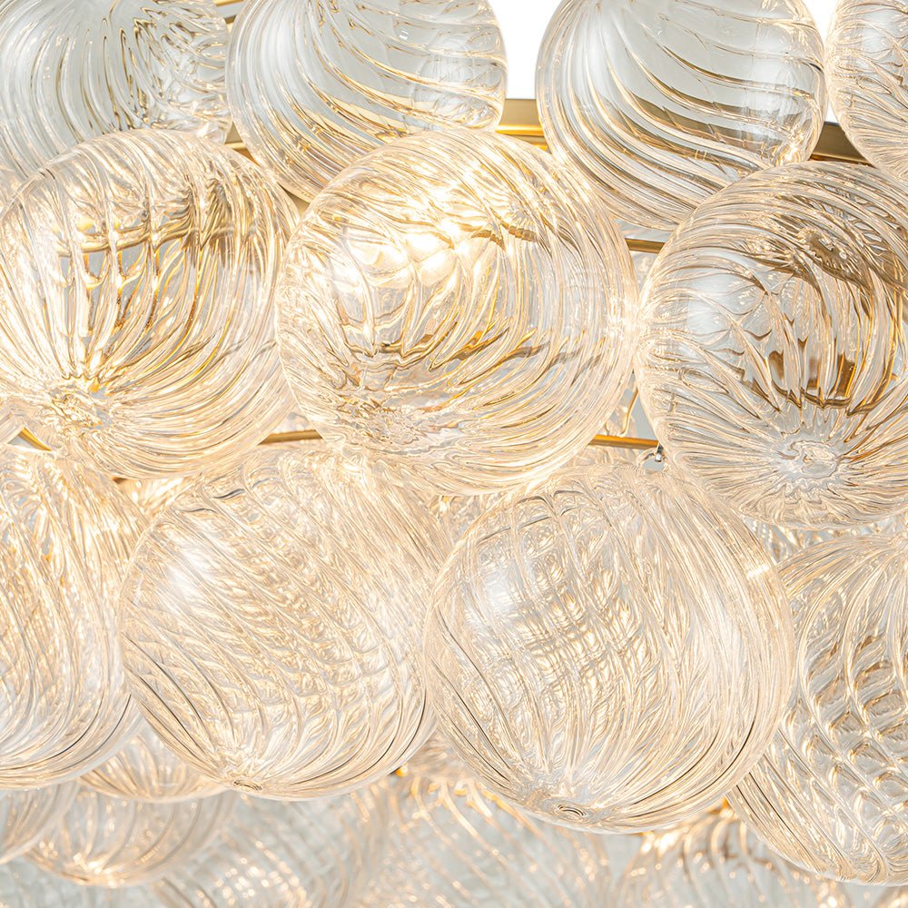 8/12 - Light Modern Cluster Ribbed Glass Bubble Chandelier - LightfixturesUAE