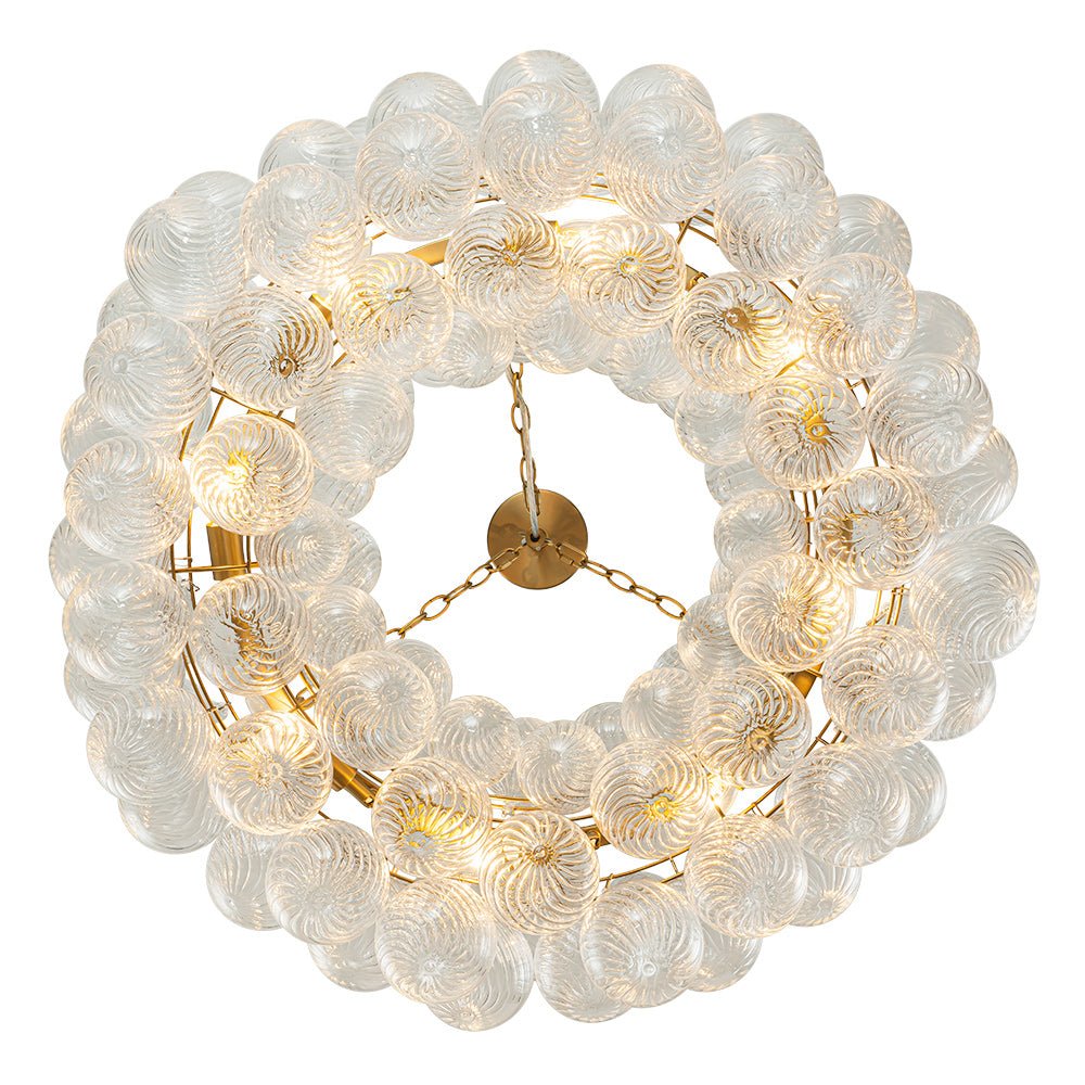 8/12 - Light Modern Cluster Ribbed Glass Bubble Chandelier - LightfixturesUAE