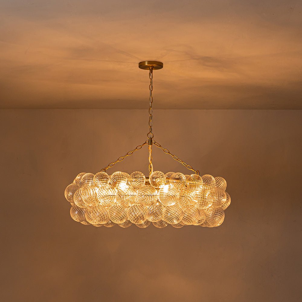 8/12 - Light Modern Cluster Ribbed Glass Bubble Chandelier - LightfixturesUAE