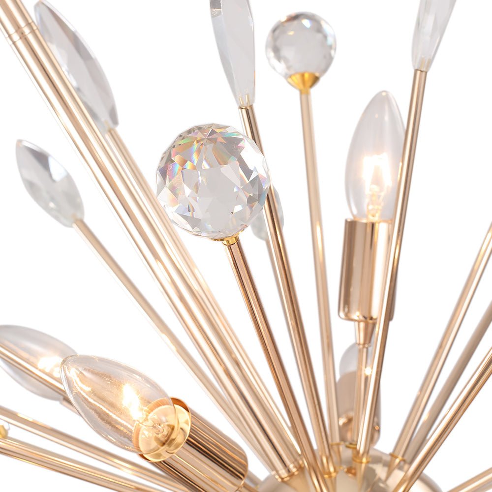 8/9 - Light Modern Crystal Sunburst Sputnik Chandelier - LightfixturesUAE