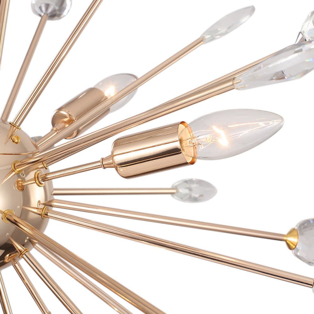 8/9 - Light Modern Crystal Sunburst Sputnik Chandelier - LightfixturesUAE