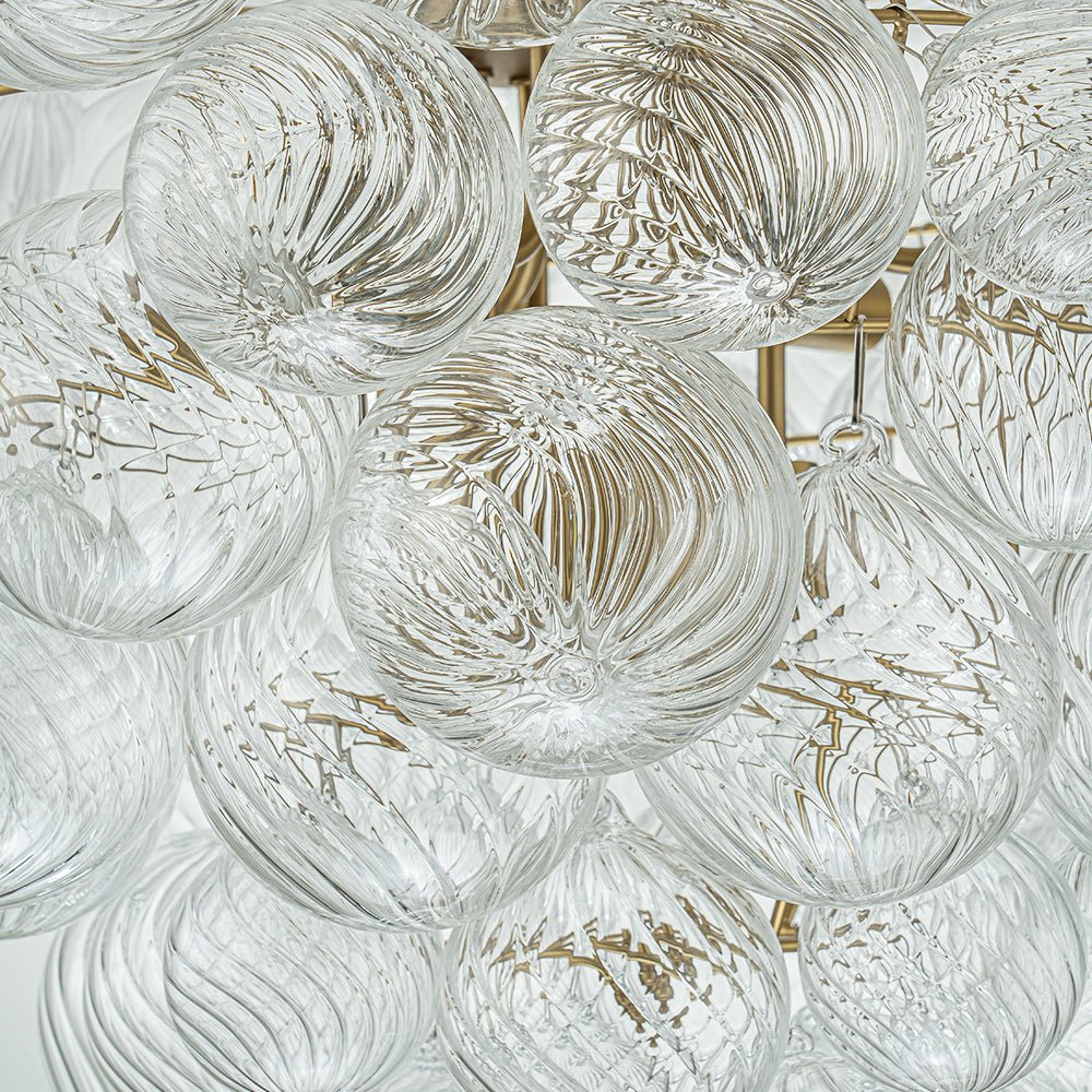 9 - Light Modern Cluster Grape Ribbed Glass Chandelier - LightfixturesUAE