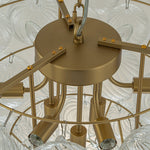 9 - Light Modern Cluster Grape Ribbed Glass Chandelier - LightfixturesUAE