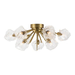 9 - Light Modern Ice Glass Semi Flush Mount Ceiling Light - LightfixturesUAE