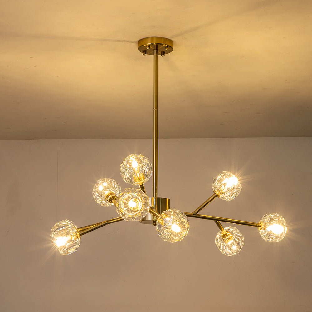 9/15 - Light Mid - century Branching Sputnik Crystal Chandelier - LightfixturesUAE