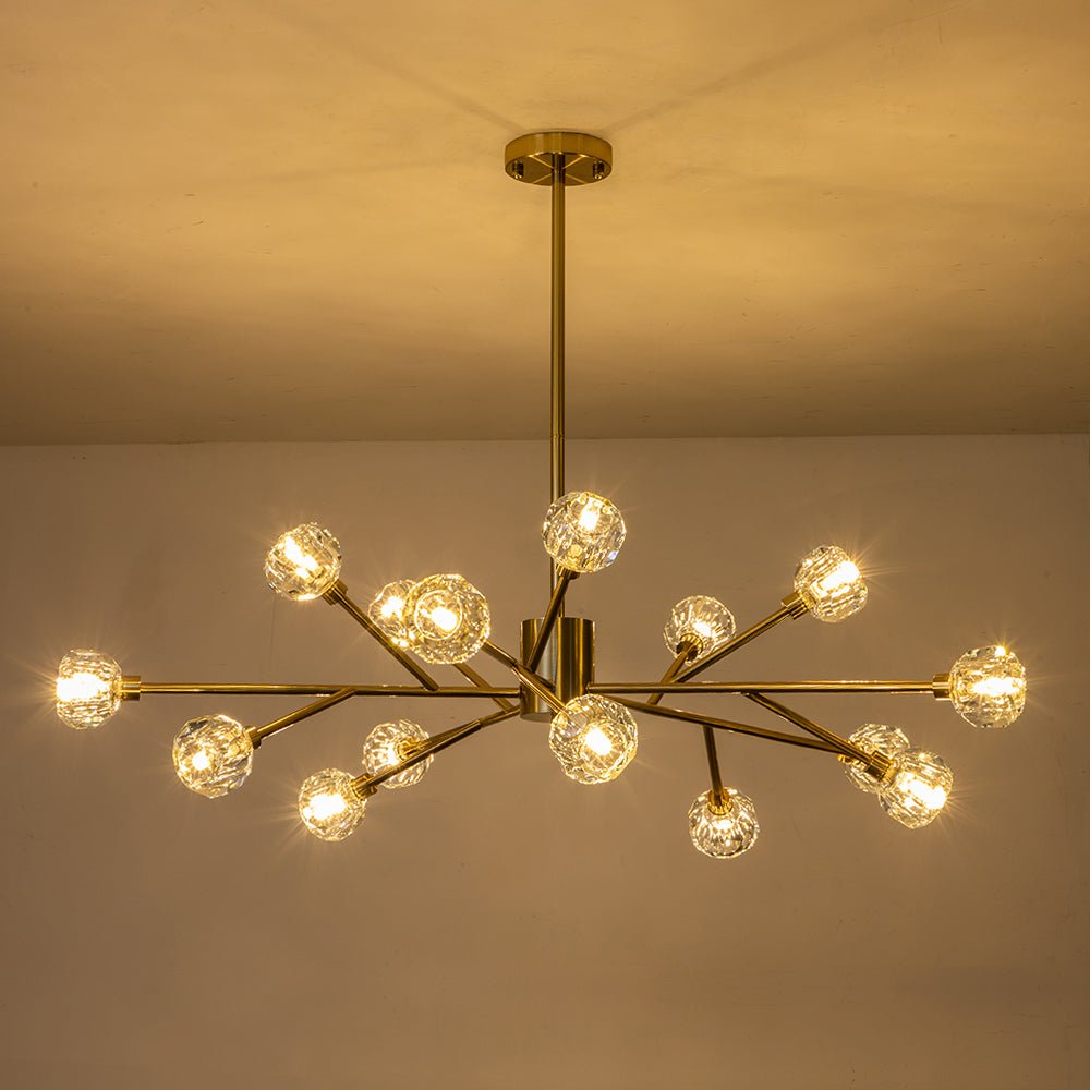9/15 - Light Mid - century Branching Sputnik Crystal Chandelier - LightfixturesUAE