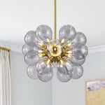 Modern 18-Light Glass Bubble Cluster Chandelier