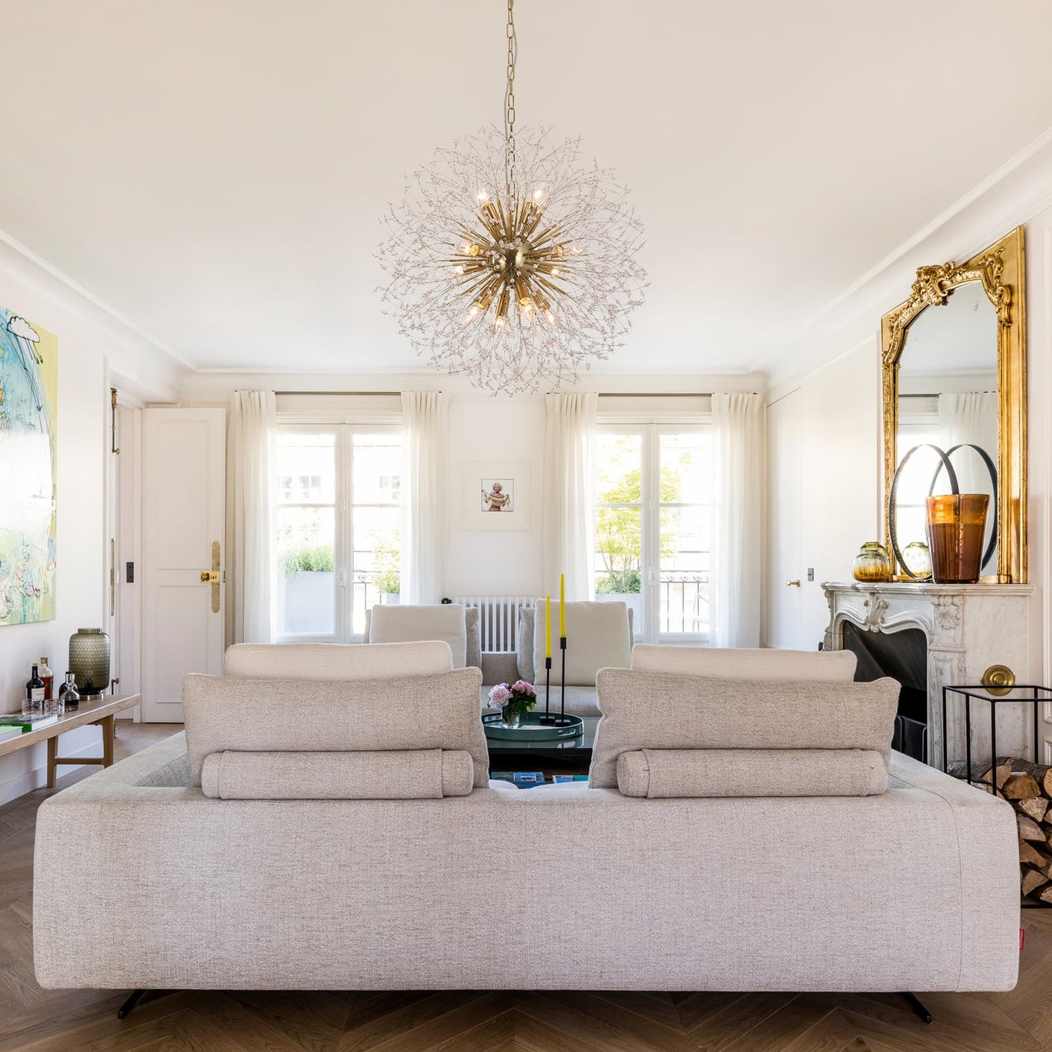 12-Light Romantic Luxury Dandelion-Shaped Chandelier with Sparkling Crystals