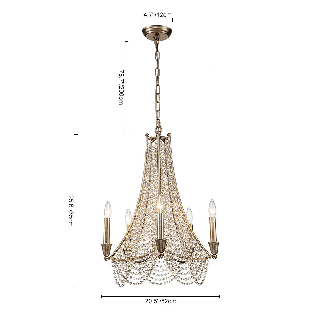 Antique Candle Style Crystal Empire Chandelier - LightfixturesUAE