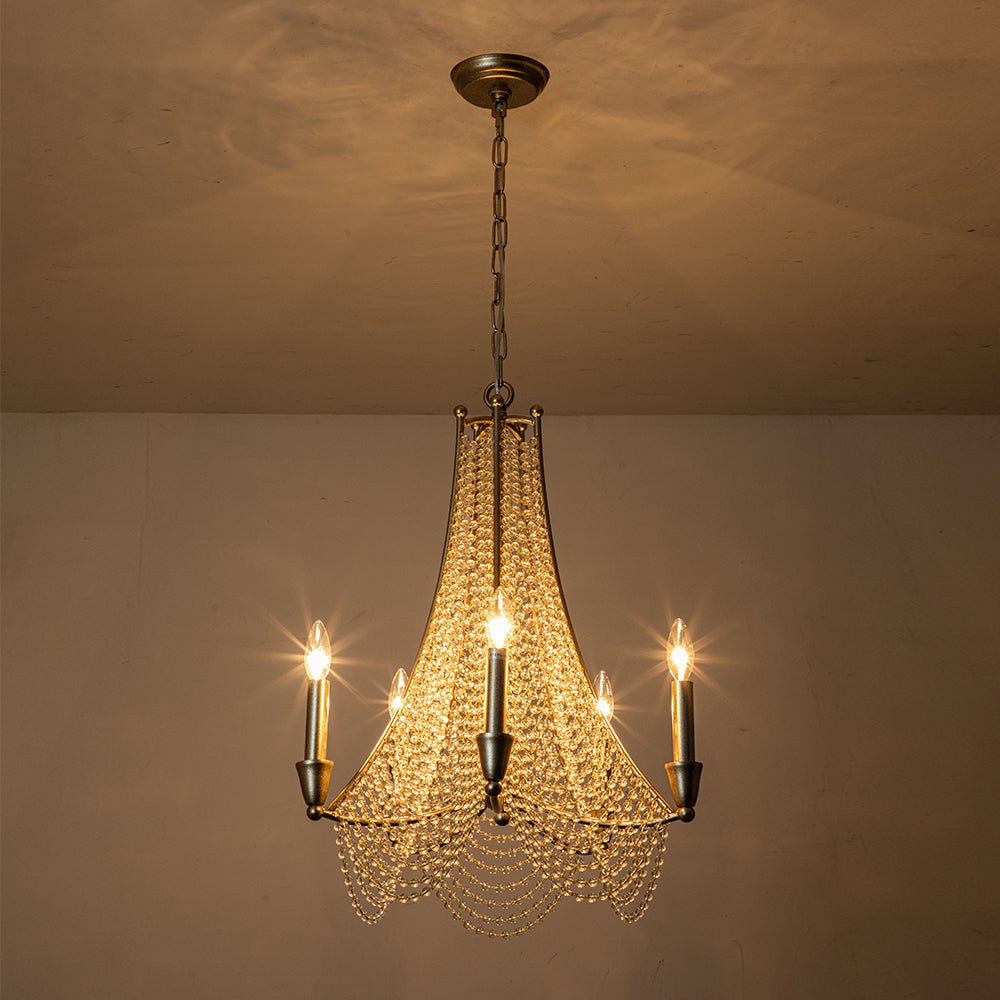 Antique Candle Style Crystal Empire Chandelier - LightfixturesUAE