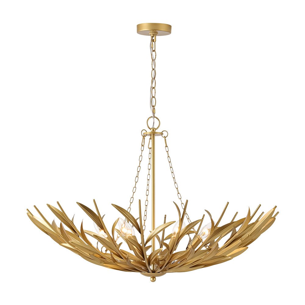 Art Deco 6 - Light Branch - Style Flower Basket Iron Chandelier - LightfixturesUAE